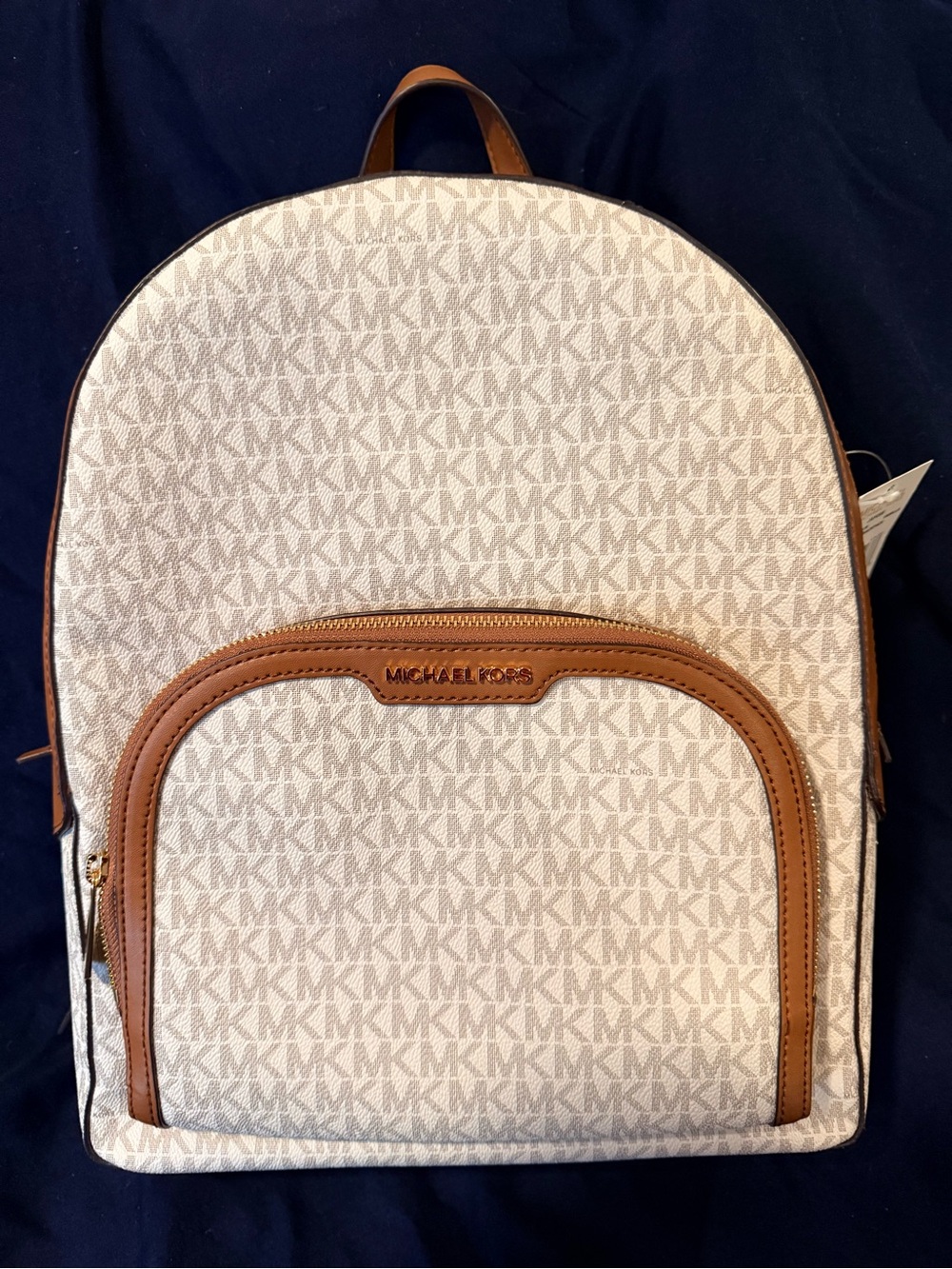 Michael Kors Beige and Brown Monogram Interior Backpack